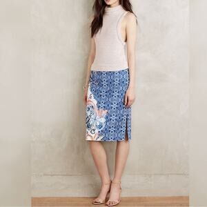 Anthropologie Moulinette Soeurs Becancour Floral Midi Pencil Skirt Size 2 EUC